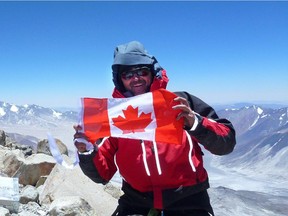 Calgarian Paul Nicholson, who has completed the seven volcanic summits, atop Ojos Del Salado in Chile.