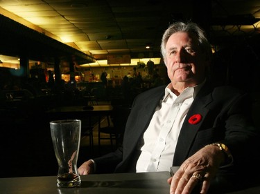 On the eve of his retirement, Alberta Premier Ralph Klein takes a few moments out of his busy day to reflect on some past memories with a reporter at the St Louis Hotel.