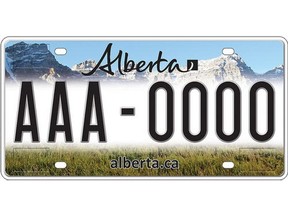 One of the three proposed licence plates  Albertans voted on.