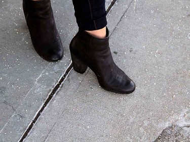 Ankle booties are a great and versatile option, even when there’s snow on the ground—just keep your heel on the shorter side.