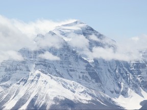 Mt Temple in winter. Banff National Park.