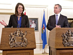 Alberta Premier Jim Prentice and former Wildrose Leader Danielle Smith.