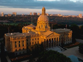 The legislature building in Edmonton