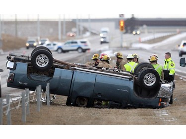 Members of the Calgary Police Service traffic unit investigated a serious roll over on 16th Avenue NE  on December 27, 2014. Calgary emergency services were called after the pick up rolled into the median. One elderly man was taken to hospital with life threatening injuries.