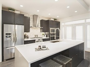 A vignette of a kitchen at the presentation centre for Overture, by Jayman Modus.