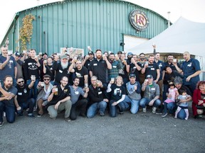 Brewers from across Alberta got together at Wild Rose Brewery in October to make the 2014 edition of Unity Brew, a collaboration between craft brewers from across Alberta. The beer — an India Pale lager — is available now in 650 mL bottles throughout Alberta and on tap at select locations. Proceeds from the beer will go toward the Alberta Small Brewers Association and its efforts to promote homegrown craft beer.