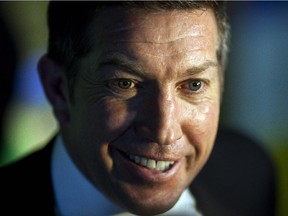 Former NHLer and sexual abuse victim Sheldon Kennedy speaks to reporters following the official opening of the Sheldon Kennedy Child Advocacy Centre for children, youth, and families affected by child abuse in Calgary, Alta., Thursday, May 23, 2013.