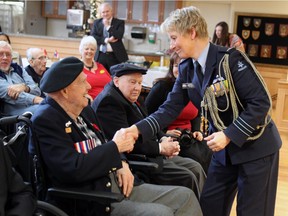 Hugh Mcpherson was one of the 25 local veterans who were honoured Friday morning with a pin from  from Lieutenant-Colonel Defence Attache Christa Oppers-Beumer, marking 70 years since the liberation of Holland at a ceremony attended by officials from the Netherlands embassy.