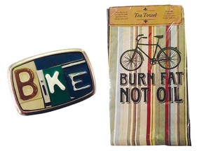 Zcreations' one-of-a-kind belt buckles and tea towels.