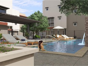 An artist's rendering of the pool at Aerium, by Landmark Homes U.S.A. in Scottsdale, Ariz.