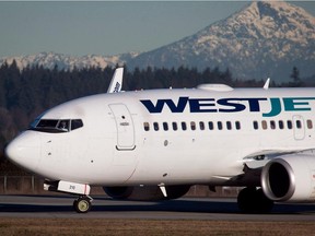 A Westjet Boeing 737-700 at Vancouver International Airport.