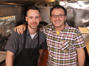 Chef Myles Learning of Bookers BBQ and Crabshack behind the scenes with You Gotta Eat Here host John Catucci. The Calgary restaurant is featured on the new season of the Food Network Canada show, which premieres Jan. 30.