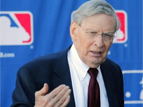 Commissioner Bud Selig speaks with the media during a news conference at the Major League Baseball owners meeting, Thursday, Jan. 15, 2015, in Phoenix.