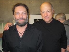 Pictured, from left, at Exposure: AlbertaÕs Photography FestivalÕs 4th Annual Fundraiser held Jan 23 in Festival Hall are Exposure board member and well known photographer Greg Gerla with Exposure board chair Peter Duthie.