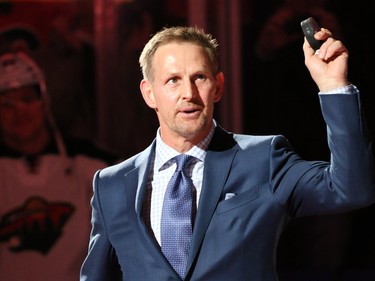 Former Calgary Flame Gary Roberts was honoured on alumni night before the Calgary Flames Minnesota Wild game at the Scotiabank Saddledome on Thursday Jan. 29, 2015.