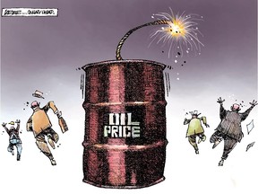 John Larter editorial cartoon on oil prices.