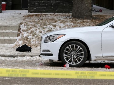 The scene of a multiple shooting in Calgary on January 1, 2015.