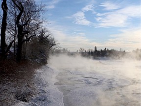 Calgarians are dealing with a very cold spell which saw a lot of steam rising off the Bow River behind the Calgary Zoo on January 4, 2014.