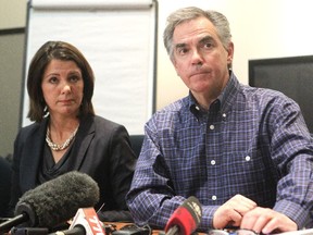 Premier Jim Prentice and  High River MLA Danielle Smith, who defected from the Wildrose in December to join the PC government.