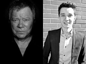 On the left, William Shatner. On the right, Crescent Heights high school student Brett Rothery.