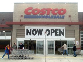 Customers come and go to take advantage of some deals during the grand opening of Calgary's third Costco Wholesale location which opened a few years ago.