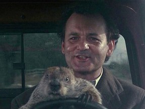 Bill Murray stars in the 1993 film Groundhog Day. You can see it Friday at the Plaza.