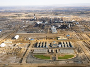 Undated handout aerial photo of Canadian Natural Resources Ltd. Horizon oilsands plant north of Fort McMurray.