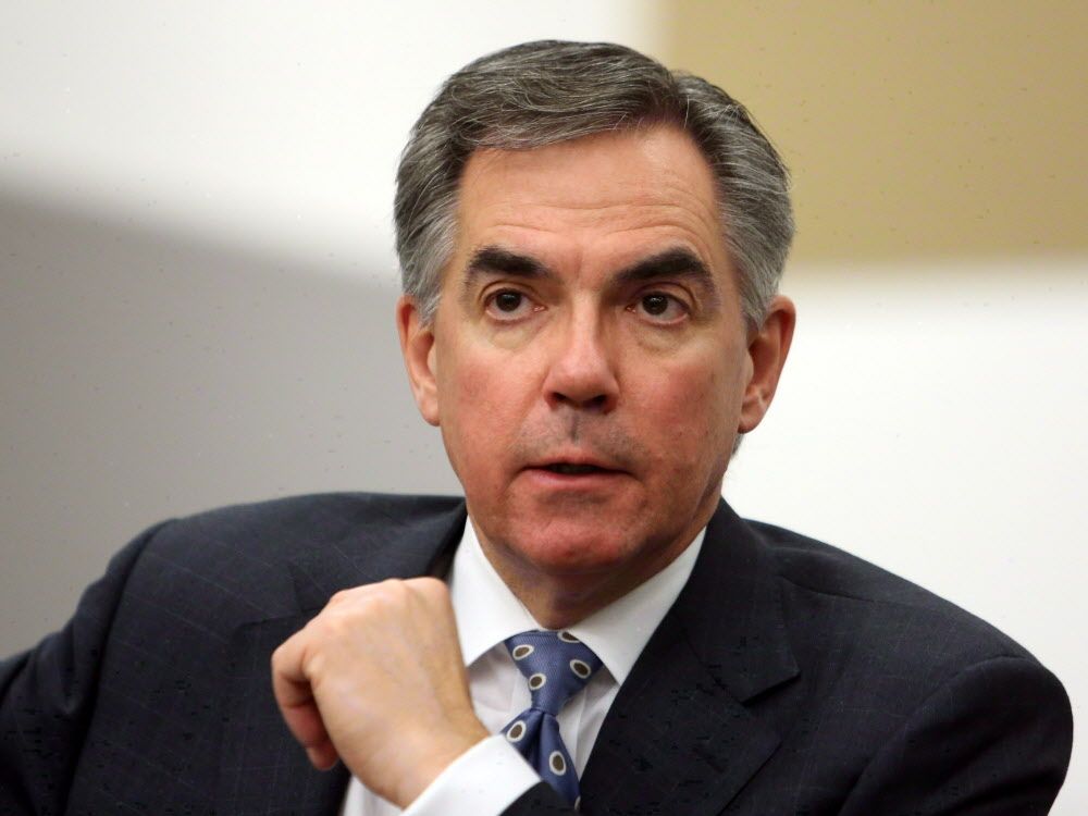 Former Conservative federal cabinet minister Jim Prentice is shown during an interview in Ottawa on Monday, November 19, 2012. A source working with Jim Prentice confirms the former federal cabinet minister is putting together a team to make a bid for the Alberta Progressive Conservative leadership. THE CANADIAN PRESS/Fred Chartrand