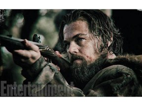 Leonard DiCaprio in the Alberta-shot western, The Revenant. This image was released to Enertainment Weekly on Wednesday, Jan. 21.