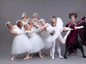 Les Ballets Trockadero de Monte Carlo, an all-male company that blends comedy and classical ballet.