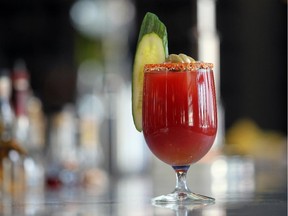 A Dirty Virgin Caesar made by Candela and Alloy General Manager Darren Fabian is a hangover cure.