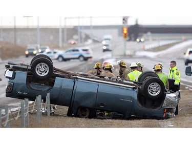 Members of the Calgary Police Service traffic unit investigated a serious roll over on 16th Avenue NE  on December 27, 2014. Calgary emergency services were called after the pick up rolled into the median. One elderly man was taken to hospital with life threatening injuries.