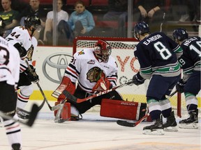 Calgary's Adin Hill is the reigning Canadian Hockey League goalie of the week after posting back-to-back shutouts.