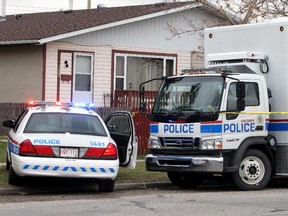 May 5, 2014 - The police presence at the scene of a double homicide.