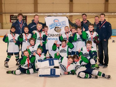 Springbank, the Novice North 1 champions in the 2015 Esso Minor Hockey Week.