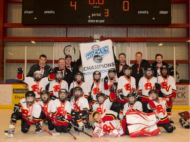 The Novice South 6 champions in the 2015 Esso Minor Hockey Week.