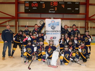 The Novice South 7 champions in the 2015 Esso Minor Hockey Week.
