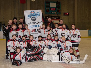 The Trails West Wolves were the Atom 6 champions in the 2015 Esso Minor Hockey Week.