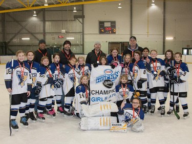 The Girls Bantam C  champions in the 2015 Esso Minor Hockey Week.