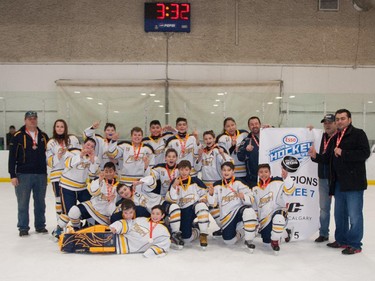 The Saints  - the Pee Wee 7 champions in the 2015 Esso Minor Hockey Week.