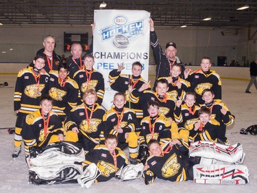 The Bow Valley Bruins  - the Pee Wee 8 champions in the 2015 Esso Minor Hockey Week.
