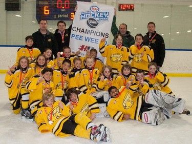 The Bow Valley Bruins  - the Pee Wee 10 champions in the 2015 Esso Minor Hockey Week.