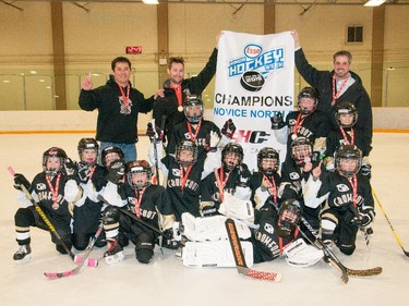 Crowfoot the Novice North 5 champions in the 2015 Esso Minor Hockey Week.