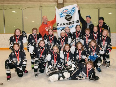 The Novice North 6 champions in the 2015 Esso Minor Hockey Week.