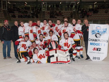 The Midget 3 champions in the 2015 Esso Minor Hockey Week.