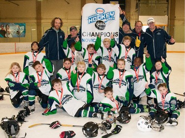 Springbank, the Novice North 7 champions in the 2015 Esso Minor Hockey Week.