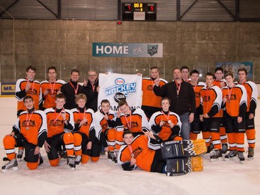 The Rec Midget B champions in the 2015 Esso Minor Hockey Week.