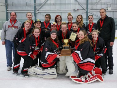 Calgary North Impact were champions in the U19B division of the 2015 Esso Golden Ring ringette tournament.