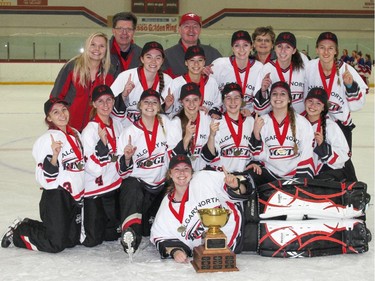 North Calgary AU were champions in the U19A division of the 2015 Esso Golden Ring ringette tournament.