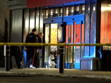Police investigated a code 300 shooting in the parking lot of the Village Square Co-Op shopping centre parking lot on January 14, 2015. A possible second scene was also at the Emergency entrance to the Peter Lougheed Hospital where a vehicle sat taped off with the front drivers side window broken.